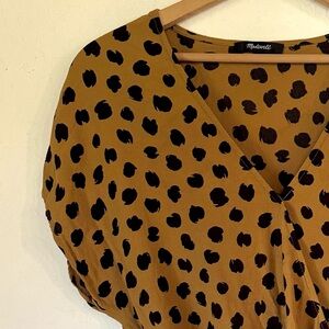 Madewell Sash-Tie Wrap Top in Painted Spots